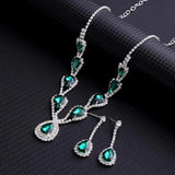 Ladies' Fashion Design Water Drop Series Set Necklace Earrings Jewelry Set Suitable for Wedding, Party, Festival Gifts