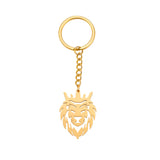 2024 New fashion cut titanium steel chain keychain Lion King Pendant Hip Hop punk style stainless steel animal keychain