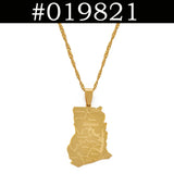Anniyo Ghana Map Pendant Necklaces Country Maps Charm Ghanaian Jewelry @019821
