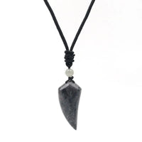 New Natural Stone Wolf Tooth Pendant Necklace for Man Amulet Amethyst Tiger eye White Crystal Pendants Halloween Jewelry Women
