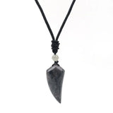 New Natural Stone Wolf Tooth Pendant Necklace for Man Amulet Amethyst Tiger eye White Crystal Pendants Halloween Jewelry Women