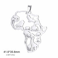 EUEAVAN 1pc Africa Berbers Symbol Map Stainless Steel Pendant for Necklace African Kabyle Berber Jewelry Making Supplies DIY