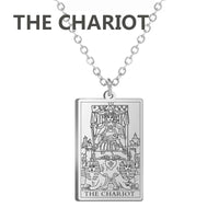 Dawapara Tarot Cards Necklace Women Stainless Steel Necklace Wealth Amulet Classic Tarot Major Arcana Divination Charm Jewelry