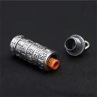 Ethnic Style Relief Lotus Vajra Pestle Design Men Necklace Blessing Buddhist Sutras Tube Pendant Male Choker Accessories