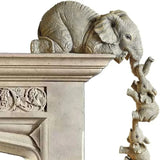 3 pieces/set Creative Elephant Pull Small Elephant Handmade Decoration Resin Home Decoration Cute Lucky Elephant Ornament