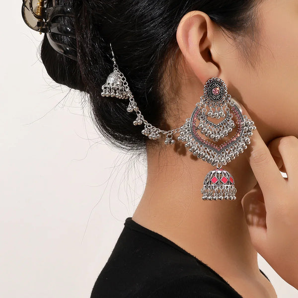 Fashionable Bohemian Tassel Earrings Bird Cage Bell Pendant Ethnic Style Dangle Earrings Elegant Personality Jewelry Accessories