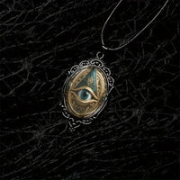 Dark Gothic Witch Pendant Necklace Women Men Punk Cross Metal Leather Rope Chain Enchanted Vintage Halloween Gift Accessories