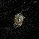 Dark Gothic Witch Pendant Necklace Women Men Punk Cross Metal Leather Rope Chain Enchanted Vintage Halloween Gift Accessories