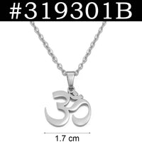 Anniyo 2Modes/Tamil Symbol Small Yoga Charm Pendant Necklaces Women Girls Indian Hindoo Hindu Buddhist OM India Religion @319201