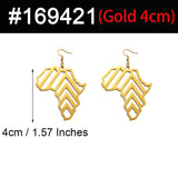 Anniyo 7cm African Map Earrings Big Exaggerate Larger Earring Stud Africa Ornaments Traditional Ethnic Hyperbole Jewelry #169421