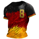 Germany Men's T-Shirt Flag Print O-Neck Short Sleeve Loose Tee Shirts Streetwear Summer Men's Handsome Clothing 5xl