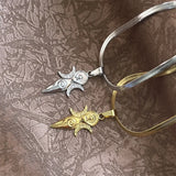Witch Triple Moon Goddess Hecate Necklace for Women Men Stainless Steel Greek Mythology Amulet Chain Jewelry collier