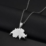 Anniyo Switzerland Map and Cities Pendant Necklaces for Women,Suisse Svizzera Svizra Schweizerische Swiss Maps Jewelry #513762
