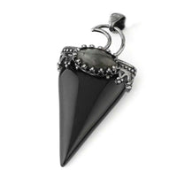 Crystal Triangle Moon Stone Pendants For Women Natural Amethyst Rose Quartz Labradorite Agate Stone Pendant Vingate Jewellery