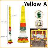 5-50PCS Marigold Flower Garland for Decoration Artificial Flowers Wedding Indian Décor Diwali Pooja Day of The Dead Mexican 1.5m
