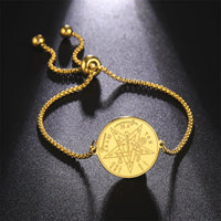 EUEAVAN Wicca Tetragrammaton Pentacle Bracelet Stainless Steel Magical Solomon Seal Pentagram Protection Sacred Amulet Jewelry