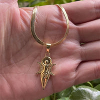 Witch Triple Moon Goddess Hecate Necklace for Women Men Stainless Steel Greek Mythology Amulet Chain Jewelry collier