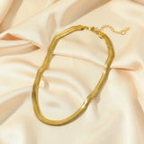 GANPUP 316l Stainless Steel Metal Heavy Thick Chain Necklace Charm Fashion Neck Chain Waterproof Gold Color Jewelry For Women