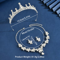 Ladies' fashionable, simple, light luxury style, crown necklace, earrings, jewelry set, wedding party, holiday gift