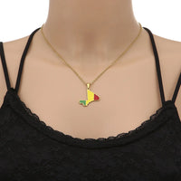 2024 new fashion stainless steel Mali map necklace for men and women geometric ethnic style collarbone chain anniversary small g