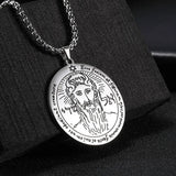 Nordic fashion trend titanium steel jewelry laser marking Solomon round brand pendant stainless steel necklace