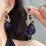 2 Pcs Inlaid Rhinestone Water Drop Necklace Earring Jewelry Sets for Women 2025 Hot Sale Personalized Wedding Bride Accessories