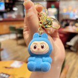 New Flocking Fabric Keychain Pendant Cute Blind Box Internet-famous Doll Student Bag Pendant