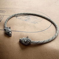Medieval viking wolf copper Necklace Traditional Celtic Torq Torque, Authentic Neckand Ancient Norse Neck Ring Viking Torc