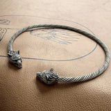 Medieval viking wolf copper Necklace Traditional Celtic Torq Torque, Authentic Neckand Ancient Norse Neck Ring Viking Torc