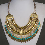 Fashion Ethnic Gypsy Bohemian Choker Necklace For Women Beads Drop Tassel Vintage Big Statement Collier Femme Party Jewelry Gift