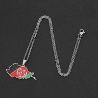 New stainless steel Stainless steel Afghanistan map necklace couple style famous style pop personality dripping titanium steel a