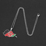 New stainless steel Stainless steel Afghanistan map necklace couple style famous style pop personality dripping titanium steel a