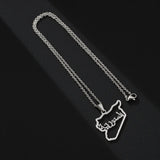 2024 new fashion stainless just Syria map pendant necklace temperament everything collarbone chain birthday anniversary gift