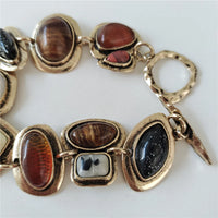 2025 New Indian Ethnic Vintage Bracelet Women Fashion Boho Statement Charm Metal Hollow Links Resin Stone Bracelets Jewelry