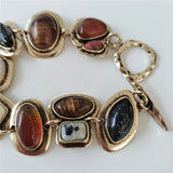 2025 New Indian Ethnic Vintage Bracelet Women Fashion Boho Statement Charm Metal Hollow Links Resin Stone Bracelets Jewelry
