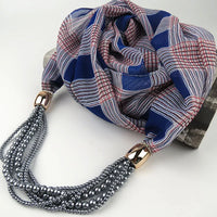 Ahmed Autumn and Winter Fashion Rhinestone Leopard Head Pendant Leopard Scarf Necklace For Women New Neckerchief Scarves Jewelry