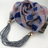 Ahmed Autumn and Winter Fashion Rhinestone Leopard Head Pendant Leopard Scarf Necklace For Women New Neckerchief Scarves Jewelry