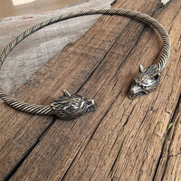 Medieval viking wolf copper Necklace Traditional Celtic Torq Torque, Authentic Neckand Ancient Norse Neck Ring Viking Torc