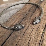 Medieval viking wolf copper Necklace Traditional Celtic Torq Torque, Authentic Neckand Ancient Norse Neck Ring Viking Torc