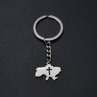Anniyo Ukrainian Keychain Ukraine Key Ring Ukrainian Jewelry Key Chains for Women Men #000150