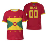 2025 Custom Name Number Grenada Country Flag T-shirts Clothes T shirt Men Women Tees Tops For  Fans Gift US Size