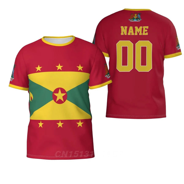 2025 Custom Name Number Grenada Country Flag T-shirts Clothes T shirt Men Women Tees Tops For  Fans Gift US Size