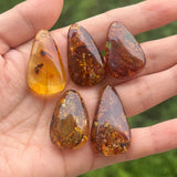 Yoowei Natural Piebald Amber 100% Genuine Unique Pendant Necklace Diy New Oval Water Drop Fashion Jewelry Original Reiki Stone