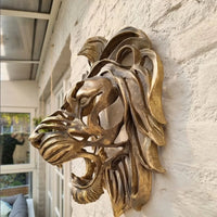 28cm Large Lion Head Wall Mounted Art Sculpture Gold Resin Lion Head Art Wall Luxury Decor  Bedroom Decoration