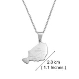Anniyo Niger Map Cities Name Pendant Necklaces Nigerian Jewelry Stainless Steel  #512262