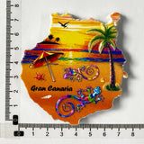 Gran Canaria Island, cultural and creative tourist souvenirs by the sea, sunset, gecko 3d home decoration refrigerator magnets