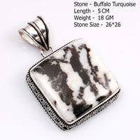 Genuine Amazonite Turquoise Agate Jasper Tiger Eye  Antique Pendant