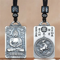 Eight Patronus Buddha Tathagata Avalokitesvara Amitabha Necklace Male Jewelry Zodiac Pendant Necklace For Women Men Amulet