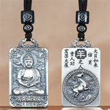 Eight Patronus Buddha Tathagata Avalokitesvara Amitabha Necklace Male Jewelry Zodiac Pendant Necklace For Women Men Amulet