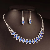 Ladies' fashionable design necklace earrings jewelry set suitable for weddings, gatherings, holidays, gifts